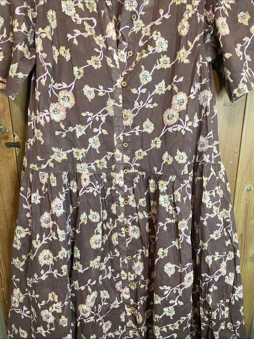 Free People Bella Mae brown floral midi dress NWT - Picture 9 of 12